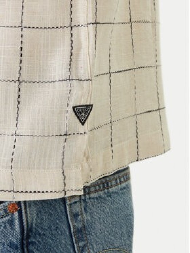 Guess Koszula M6GH46 W1754 Beżowy Regular Fit