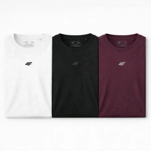T-SHIRT MĘSKI 4F KOMPLET 3 SZTUKI KOLEKCJA LIMITOWANA L M3947 SS26
