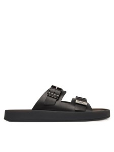 Calvin Klein Klapki Ergon Double Bar Sandal Lth HM0HM02097 Czarny