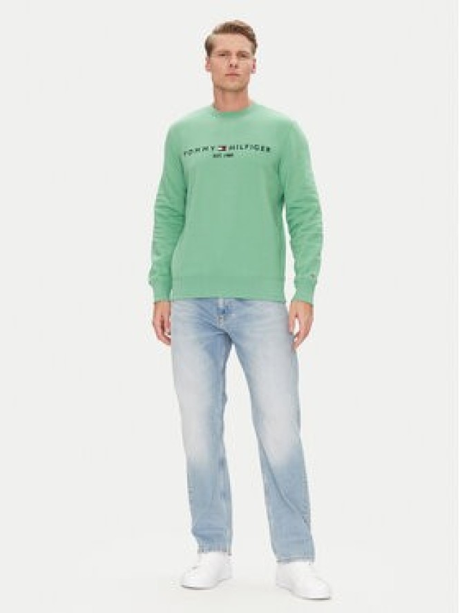 Tommy Hilfiger Bluza Logo MW0MW11596 Zielony Regular Fit