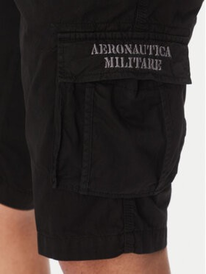 Aeronautica Militare Szorty materiałowe 251BE066CT1122 Czarny Regular Fit