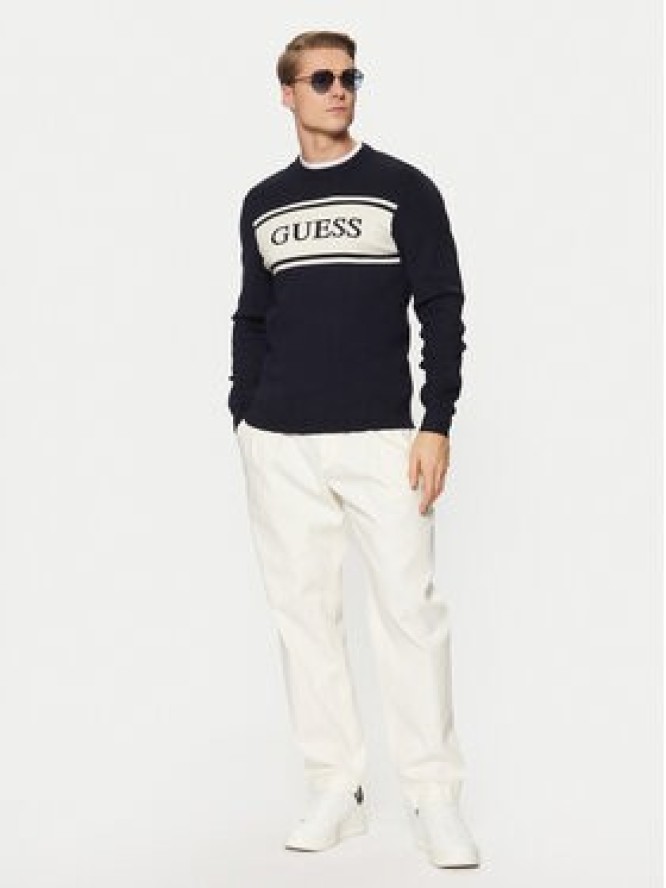 Guess Sweter M5RR13 Z3KK2 Granatowy Regular Fit