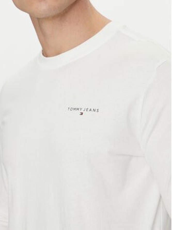 Tommy Jeans Longsleeve Linear DM0DM21138 Biały Slim Fit