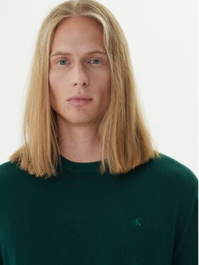 Calvin Klein Sweter LV04LB305G Zielony Regular Fit