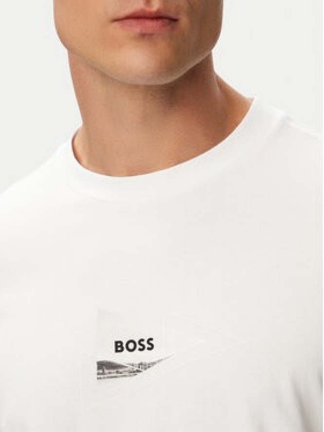 BOSS T-Shirt TS_Network Photo 50564740 Biały Regular Fit