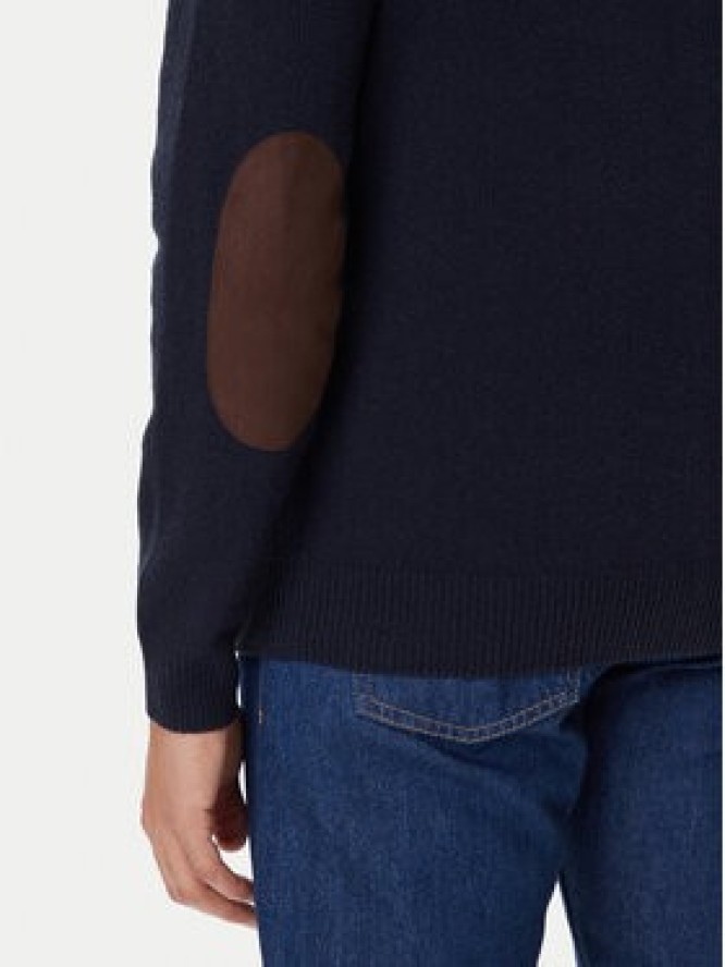 Barbour Sweter Patch Half Zip MKN0585NY91 Granatowy Regular Fit