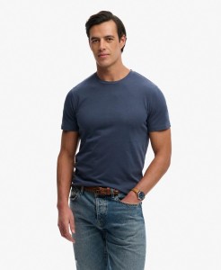 superdry Classic Essential T-Shirt z organicznej bawełny – Dry Slate Blue