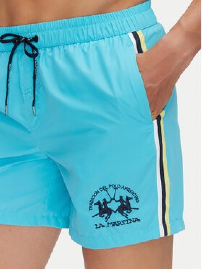La Martina Szorty kąpielowe Yarran MAM301 PL115 Błękitny Regular Fit