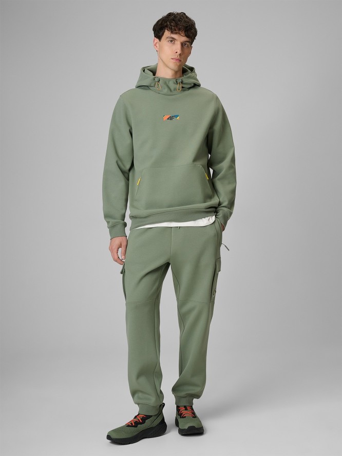 4F Spodnie dresowe cargo męskie - khaki XL