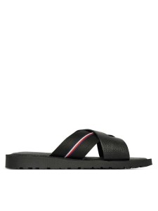 Tommy Hilfiger Klapki Core Hilfiger Lth Criss C Sandal FM0FM05783 Czarny