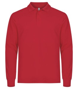 clique Manhattan L/S Koszulka polo z długim rękawem męska - Czerwona – Red