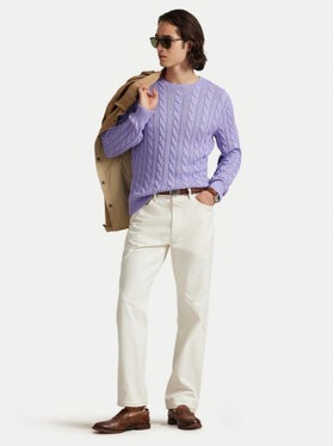 Polo Ralph Lauren Sweter 710775885531 Fioletowy jasny Regular Fit