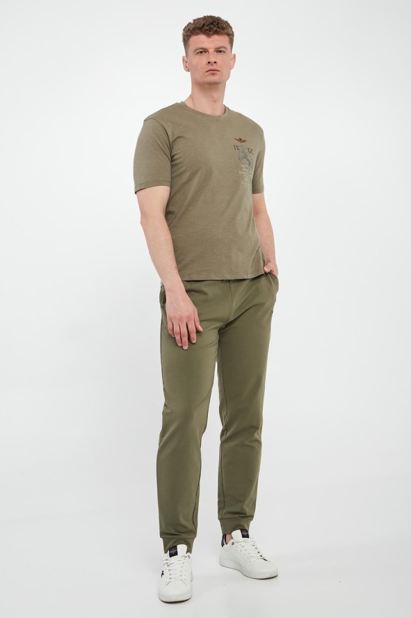 T-shirt męski z logo AERONAUTICA MILITARE