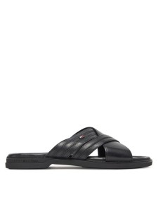 Tommy Hilfiger Klapki Premium Hilfiger Cc Lth Sandal FM0FM05504 Czarny