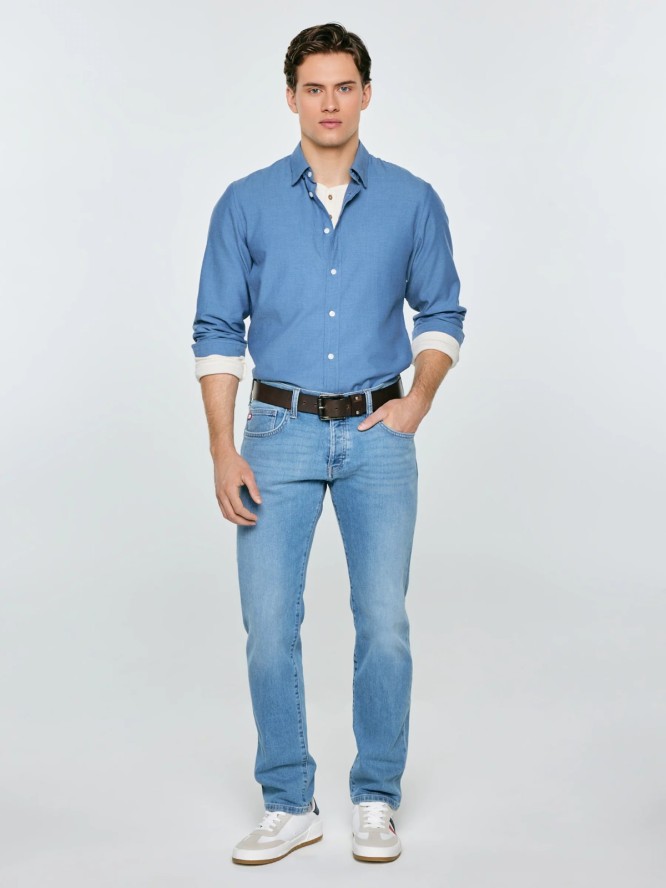 Koszula męska bawełniana niebieska Frankinison 400