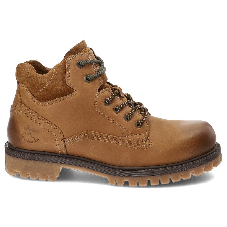 Brązowe Botki Jeep Stylowe Obuwie Męskie