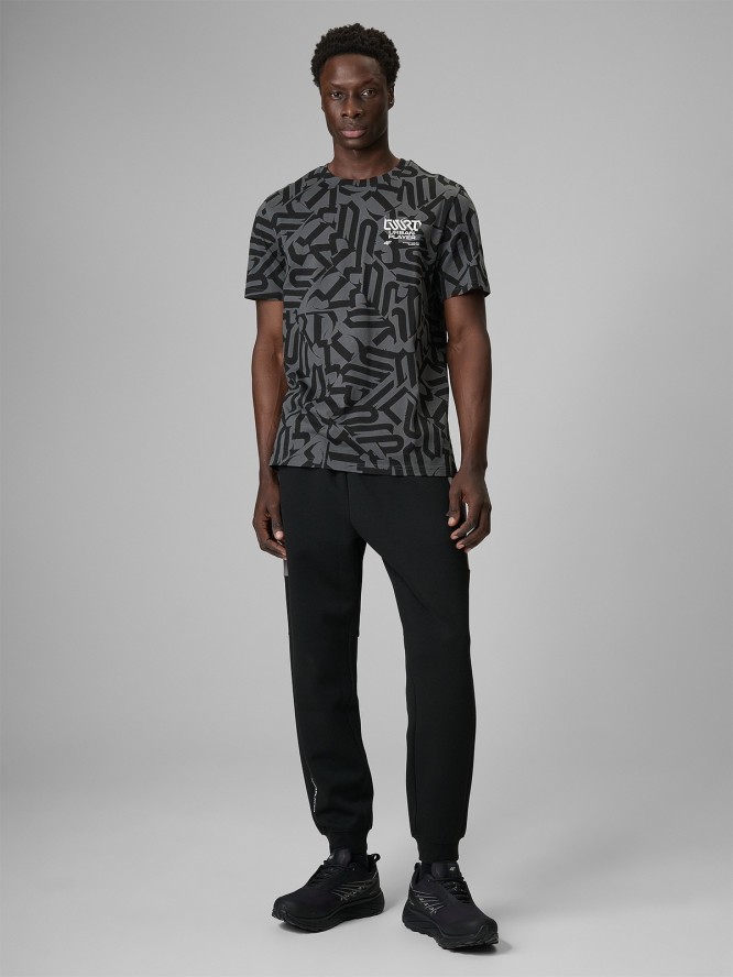 4F T-shirt regular z nadrukiem męski - czarny XL