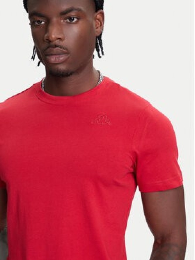 Kappa T-Shirt Logo Korpo Cafers 304J150 Bordowy Slim Fit