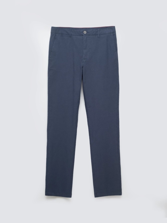 Spodnie męskie chinosy w drobny wzorek niebieskie Erhati 401