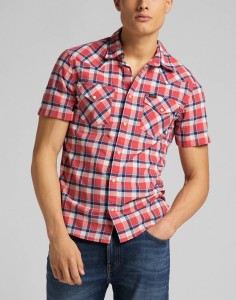 MĘSKA KOSZULA MATERIAŁOWA LEE SS WESTERN AURORA RED L640KKNV 112115282