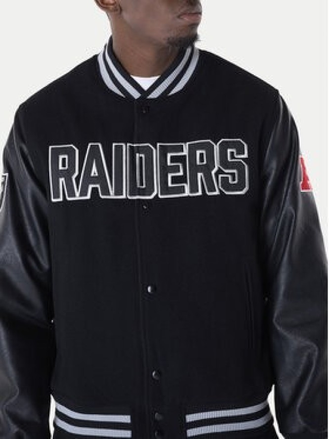 New Era Kurtka bomber New Era NFL Las Vegas Raiders Varsity 60596371 Czarny Regular Fit
