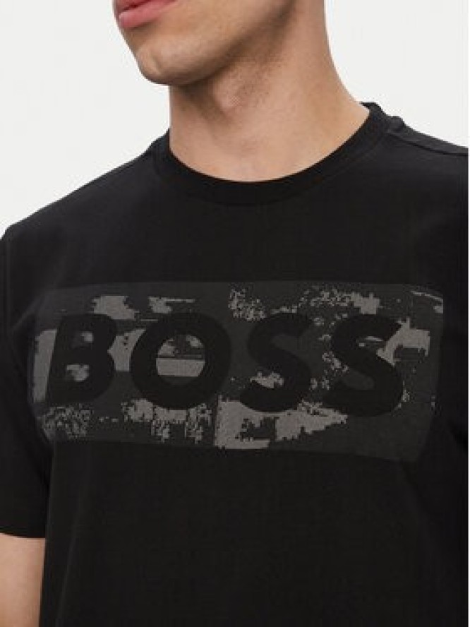 BOSS T-Shirt Ts Globe Logopattern 50559363 Czarny Regular Fit
