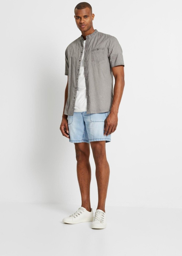 Koszula z krótkim rękawem, z efektem wytarcia