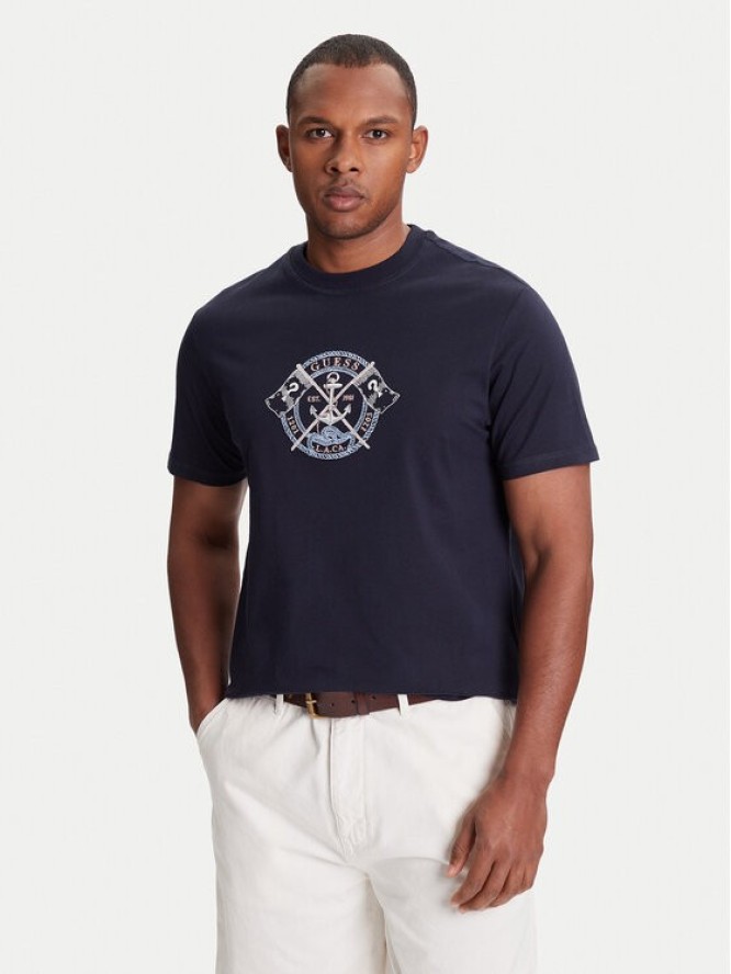 Guess T-Shirt M5YI62 K8FQ4 Granatowy Regular Fit