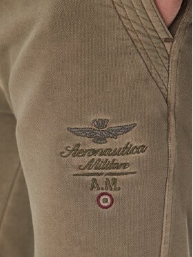 Aeronautica Militare Szorty sportowe 251BF016F583 Khaki Regular Fit