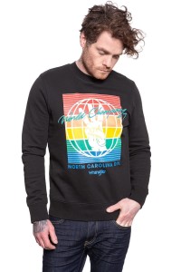 BLUZA WRANGLER GLOBE SWEAT FADED BLACK W6C5HXXV6 112130708