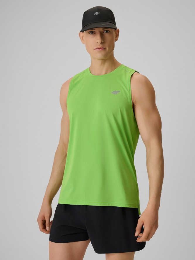 4F Koszulka do biegania regular szybkoschnąca męska - zielona XL