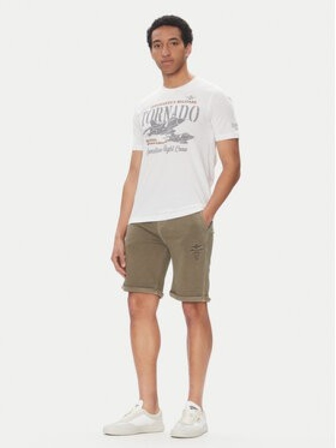 Aeronautica Militare Szorty sportowe 251BF016F583 Khaki Regular Fit
