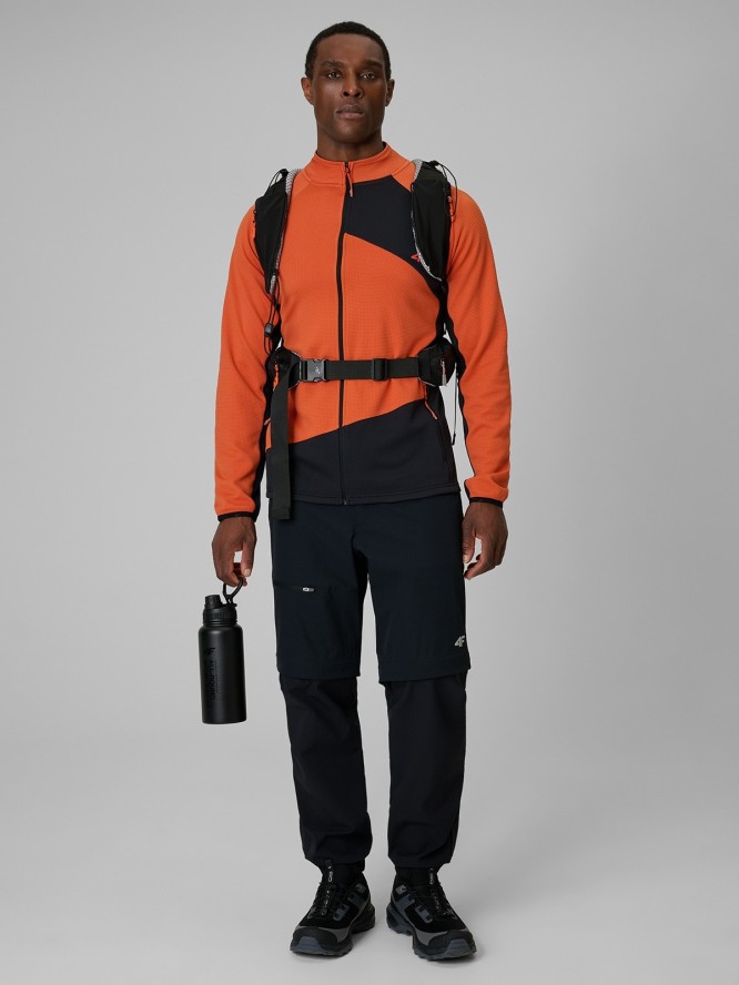 4F Bluza trekkingowa regular bez kaptura męska - pomarańczowa M