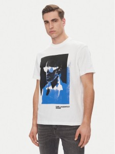 Karl Lagerfeld Jeans T-Shirt A2M17036 Biały Regular Fit