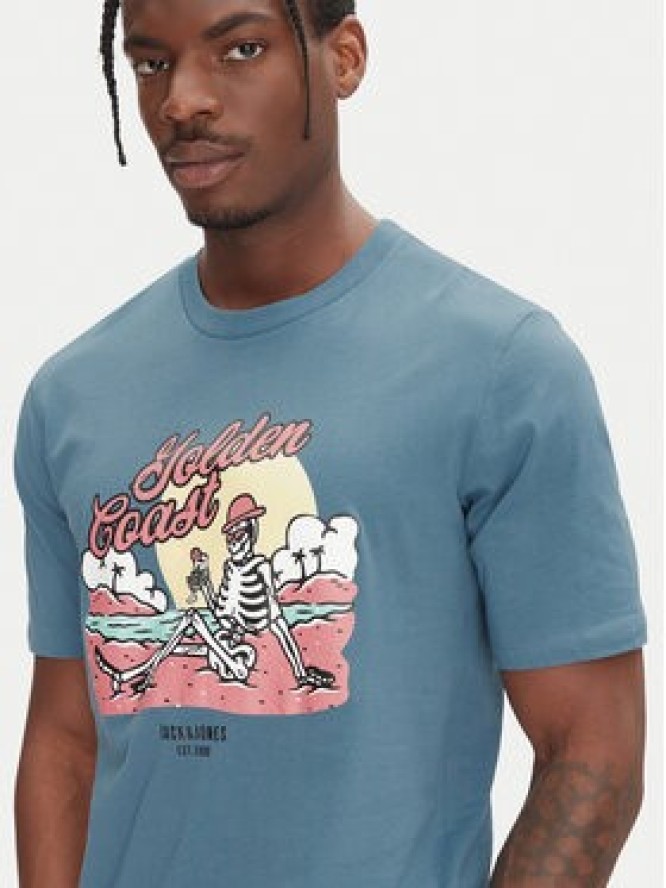 Jack & Jones T-Shirt Eljah 12268472 Niebieski Relaxed Fit