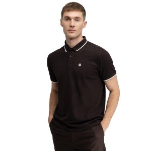 Męska golfowa koszulka polo pique Siroko Pinehurst Dark Brown