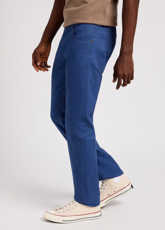 LEE DAREN ZIP FLY MĘSKIE SPODNIE MATERIAŁOWE CHINO CHINOSY DRAMA BLUE 112349220 L707016069