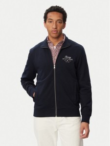 Tommy Hilfiger Bluza Script Stack MW0MW43219 Granatowy Regular Fit