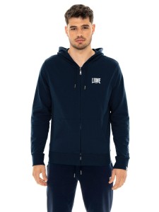 Męska bluza z kapturem zapinana na zamek z małym logo