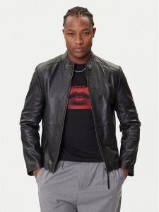 HUGO Kurtka skórzana Lokis-3 50540984 Czarny Slim Fit
