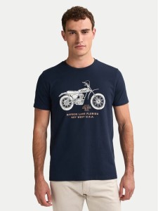 Petrol Industries T-Shirt M-1050-TSR707 Granatowy Regular Fit
