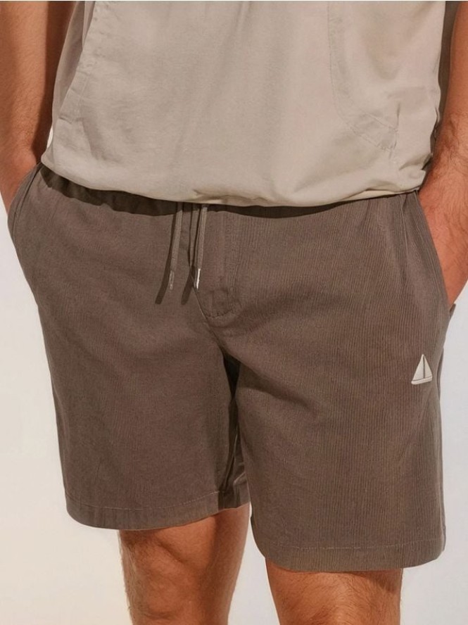 Szorty slim fit - brązowy