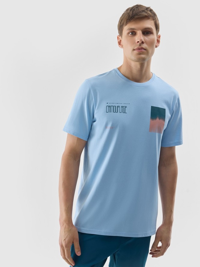 4F T-shirt z nadrukiem męski - niebieski S