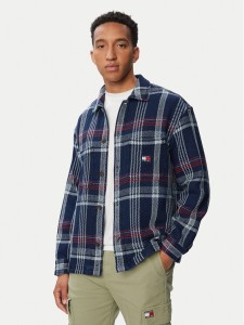 Tommy Jeans Kurtka przejściowa Check DM0DM23135 Granatowy Regular Fit