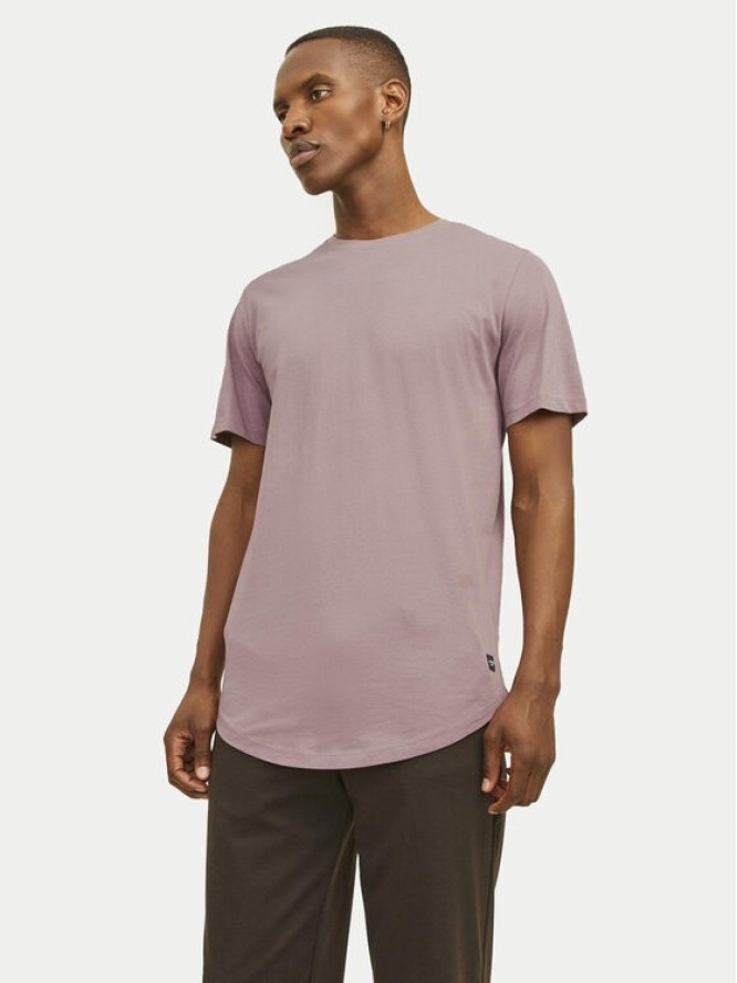 Jack & Jones T-Shirt Jjenoa 12113648 Różowy Long Line Fit