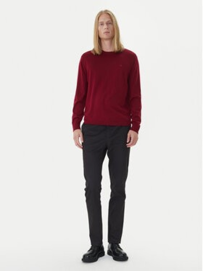Calvin Klein Sweter LV04LB305G Czerwony Regular Fit