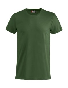 clique Basic-T Junior T-shirt z prążkowanym wykończeniem kołnierza – bottle