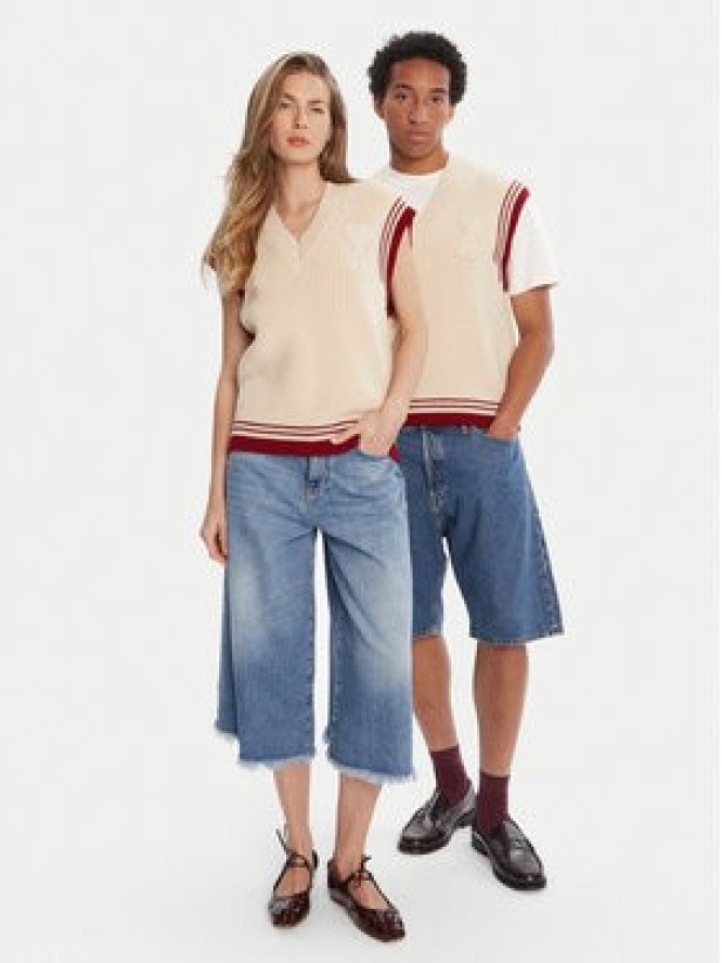 AMI Paris Sweter UKS768.KN0068 Beżowy Regular Fit