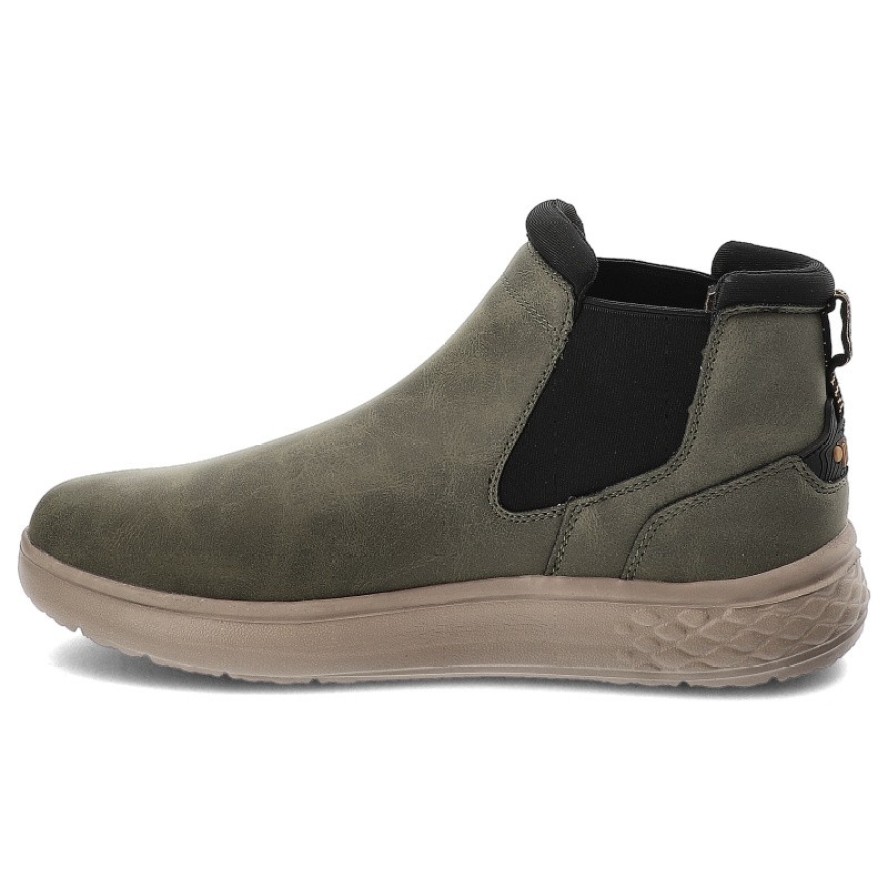 Zielone Botki Jeep Wsuwane Obuwie Męskie Military