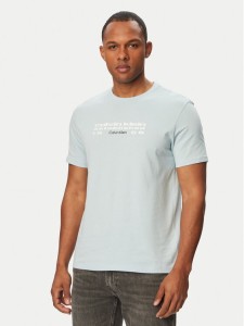 Calvin Klein Jeans T-Shirt SS 30s EU LV04RG800G Niebieski Regular Fit